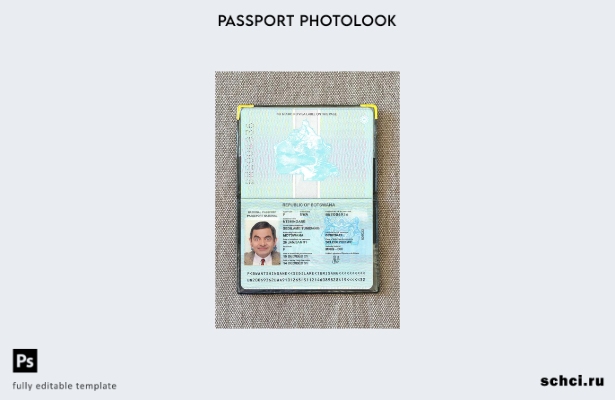 цифровая загрузка шаблона фотоизображения паспорта Ботсваны